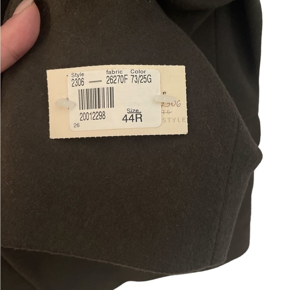 Deadstock Vintage New Giorgio Sappini Wool Cashmere Dark Green Sports Coat 44R - Picture 3 of 6